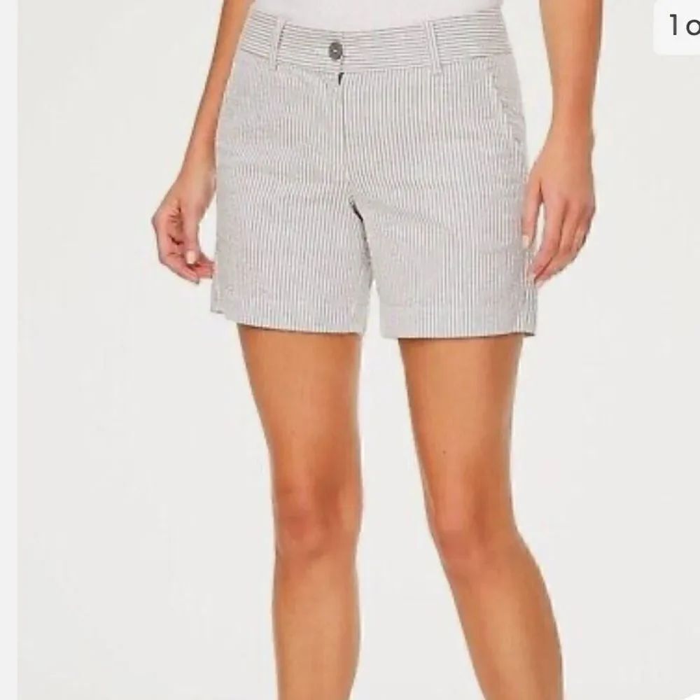 Ann Taylor blue and white seersucker 6 “ shorts size 12